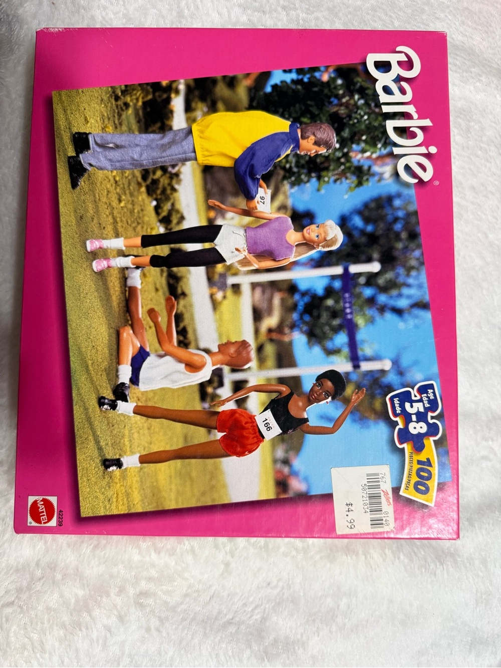 Vintage Barbie 100 Piece Puzzle Mattel 5-8 Ages Complete Pink Unopened Box